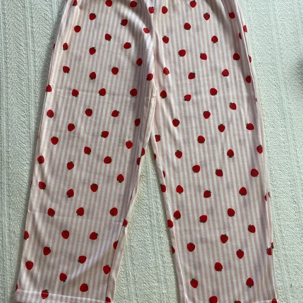 CARTER'S Girls Strawberry Top, Shorts and Pants Pajama  Set